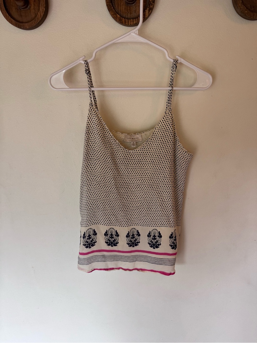Lucky Brand Sleeveless Polka Dot & Border Print Tank Top size medium - Picture 7 of 7